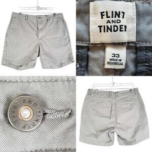 Flint & Tinder 365 Chino Short 7” Cotton Stretch Charcoal Preppy Men's Size 33